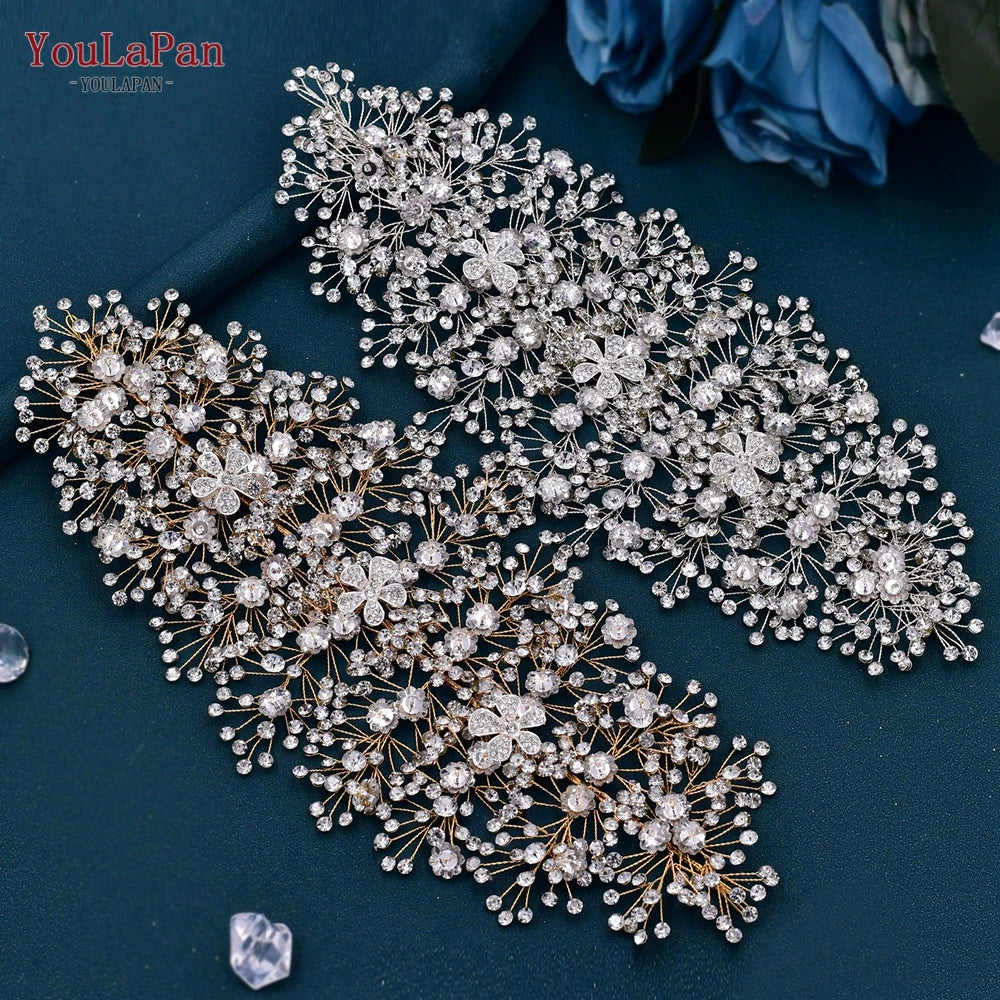 YouLaPan Bridal Crown Wedding Headband Rhinestone Brides Diadem Pageant Wedding Hair Accessories Woman Tiara and Headdress HP240