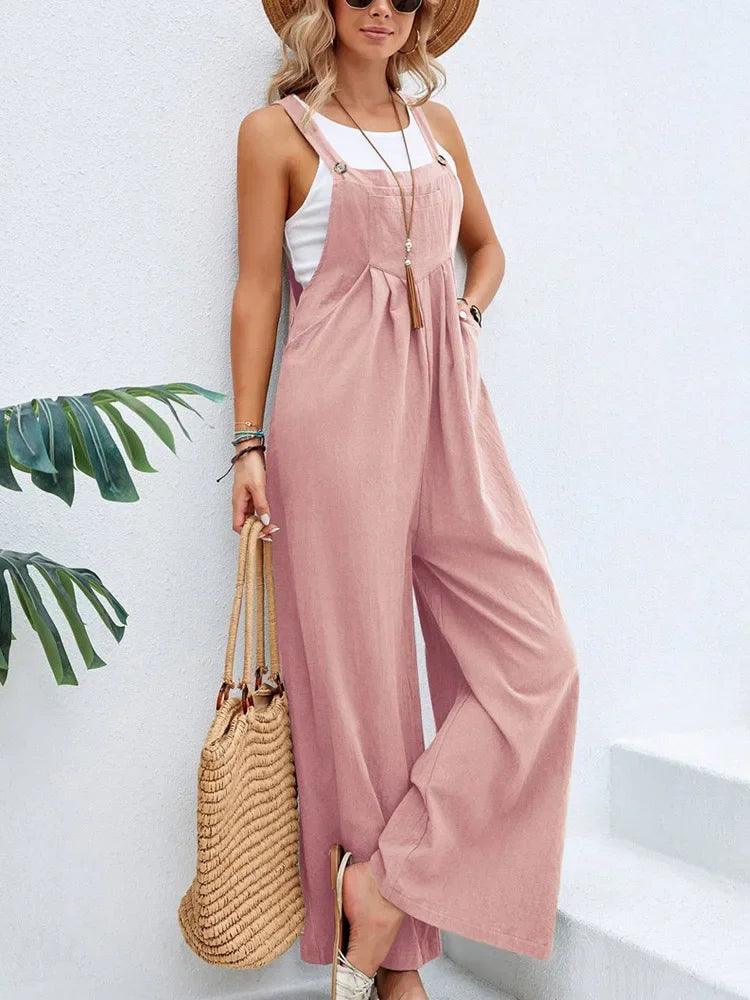 Women Loose Fit Fashion Overalls Wide Leg Baggy Bib Overalls Jumpsuit Dungarees Summer Jumpsuit Casual Elegant Overalls Summer - CRAVO ROSE