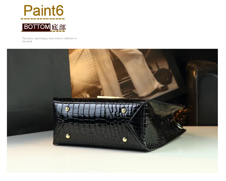 Genuine Leather Women Handbags Alligator Pattern Large Capacity Tote Bag Fashion Mother Bag 2025 New All-match Portable Bags