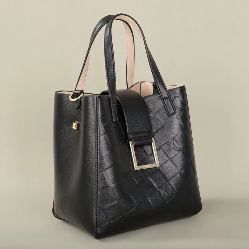 PG Bolsa Feminina Tote Nova Bolsa de Compras de Presente em Aço com Relevo e Pão de Mão