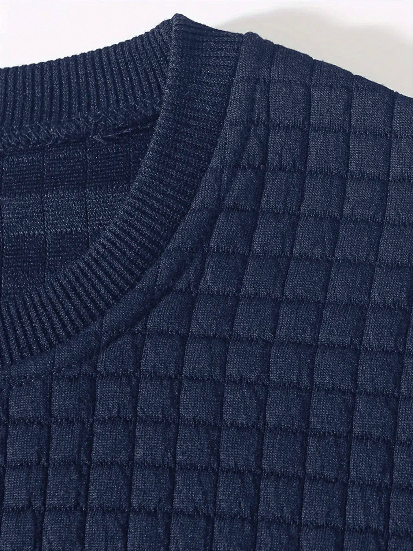Autumn Men's Crew Neck Pullover Solid Color Casual Jacquard Check Sweatshirt Long Sleeve Warm Slim Sweaters Knitted Streetwear