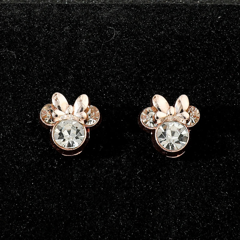 Brincos do Mickey Mouse com desenho da Disney para meninas, brincos de strass Kawaii, acessórios de joias