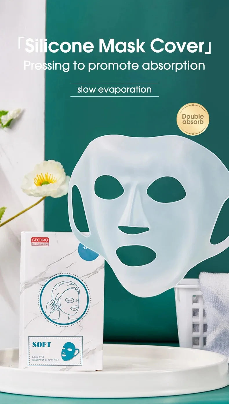 Máscara de silicone 3D para rosto e pele feminina, ferramenta para cuidados com a pele, máscara facial suspensa com gel, folha reutilizável, lifting antirrugas, firmador, ferramentas fixas para orelhas
