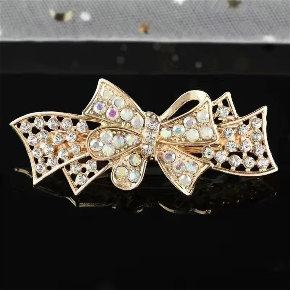 Korean Shiny Rhinestone Hair Clip for Girls Women Fashion Sweet Exquisite Pearl Flower Hairpin Hair Claw Hair Accessories