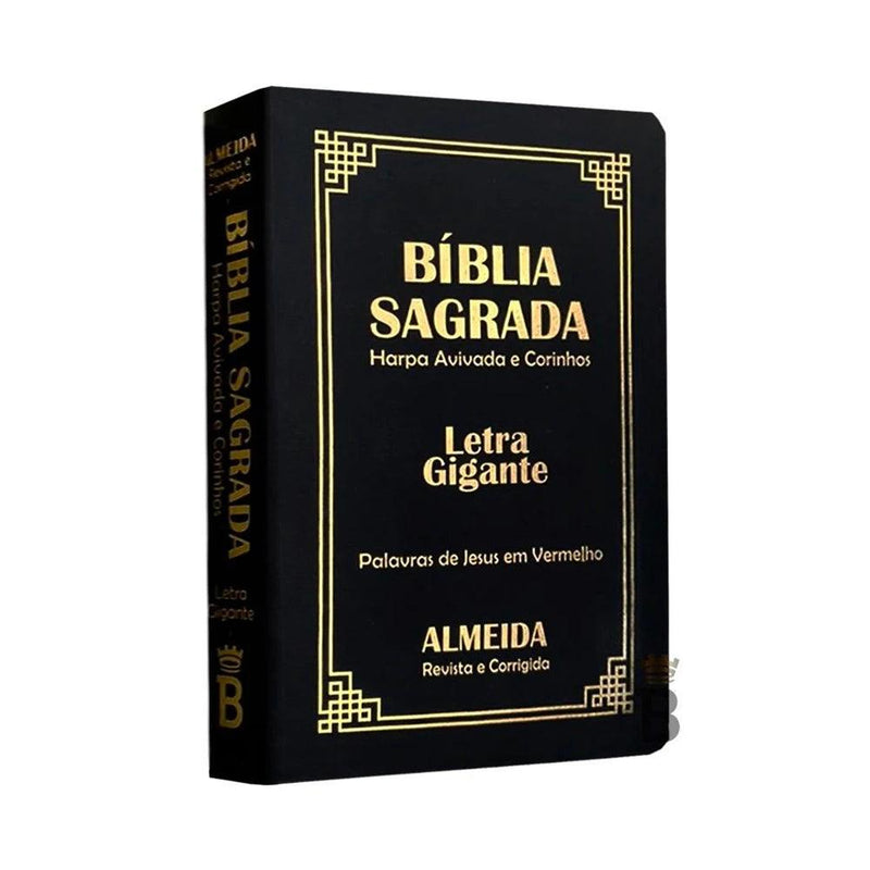 Kit 2 Bíblias Sagradas Letra Gigante Popular Luxo-Preto e Rosa-Com Harpa-RC - CRAVO ROSE