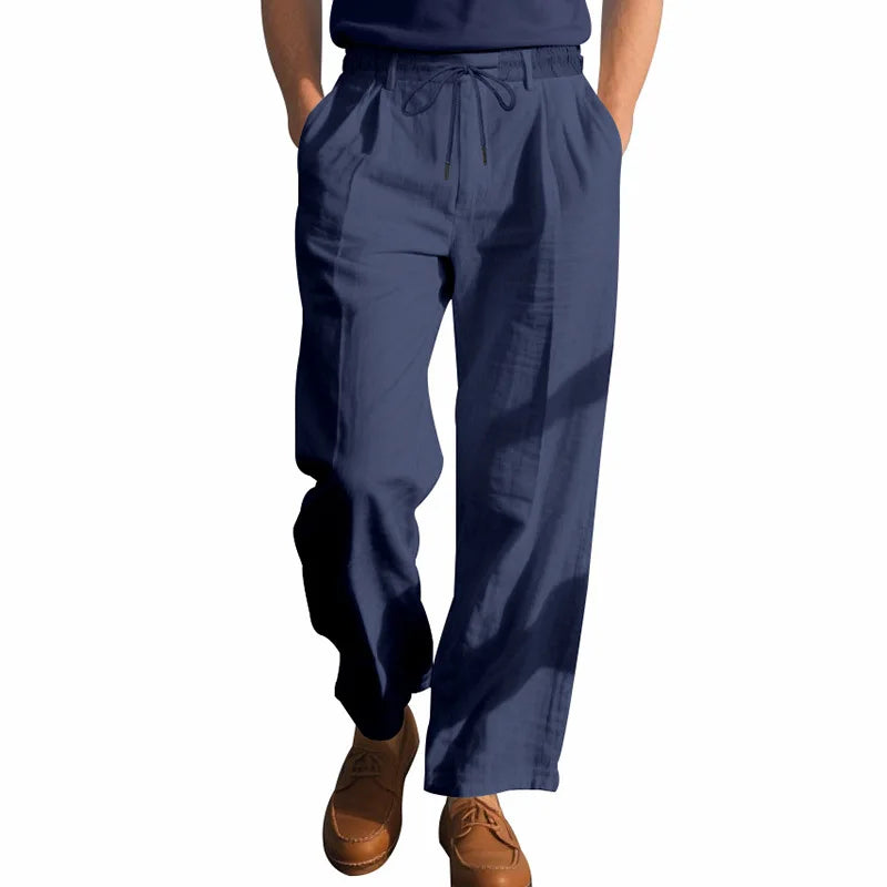 Men's Loose Casual Loose Straight Linen Naples Gurg Breathable Pants Men Clothing Trousers Traf Homme Pantalones Sweatpants