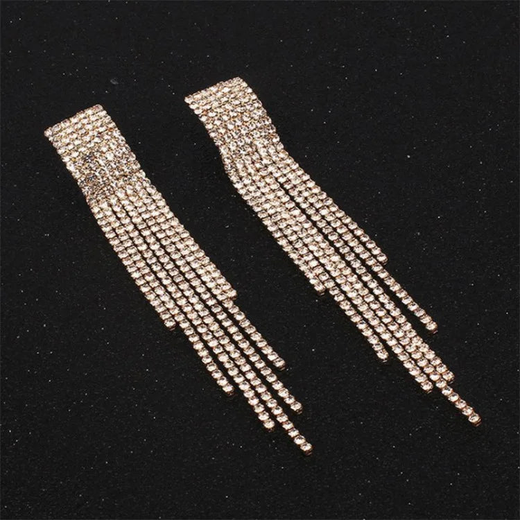 Korean Style Exaggerated Women Girls Shiny Rhinestone Earrings Luxury High Quality Big Crystal Ear Rings Decoration Lady Jewelry