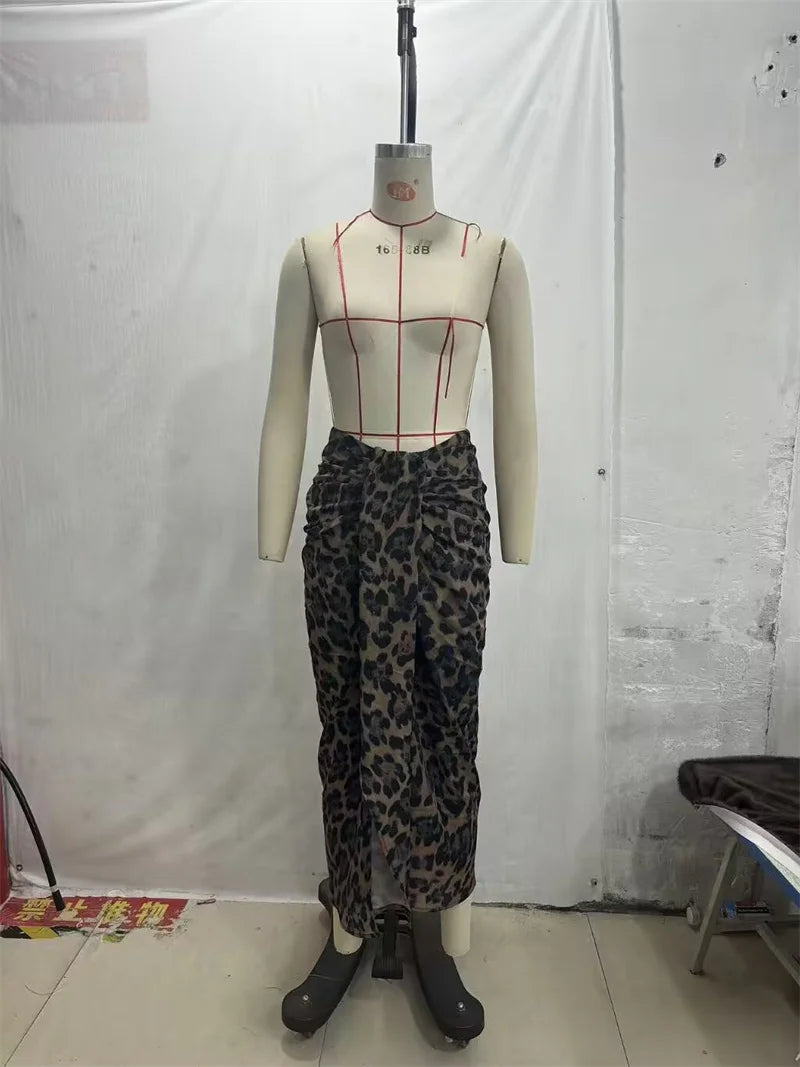 Women's Skirt 2026 New Fashion Summer Animal Print Wrap Skirt for Women Casual Chic Personality Ladies Skirt