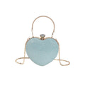 Evening Clutch Bag Women Bag Shiny Handbag Heart Shape Metal Clutches Bag Fashion Chain Shoulder Crossbody Bag Luxury Lady Purse