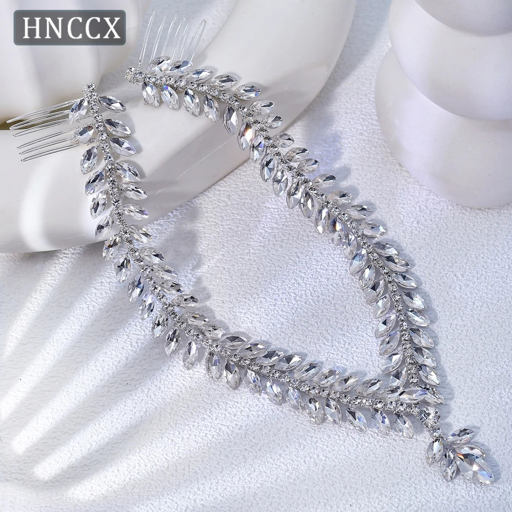 YouLaPan Crystal Forehead Headband for Women Brides Headpiece Party Wedding Hair Accessories Jewelry Bridal Headdress HP529
