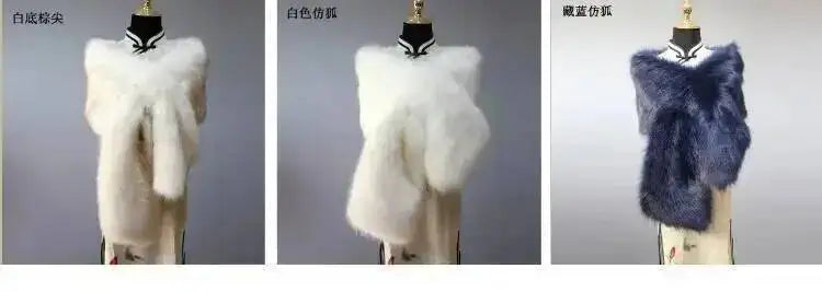 32 Colors 165*30cm Women Luxury Warm Faux Fox Fur Shawl Winter Ladies Plush Scarf Wraps Cloak Coat Wedding Long Cape Scarves