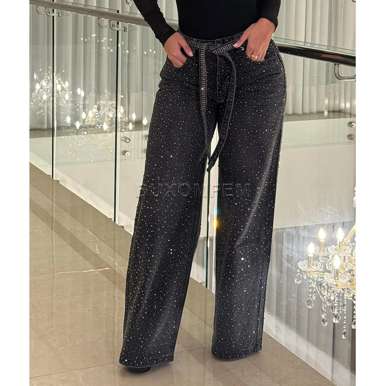 Women's Decorative High Waisted Denim Suits Ladies Stylish Denim Tops & Jeans Female Loose Jeans Streetwear Outfits New Clothing