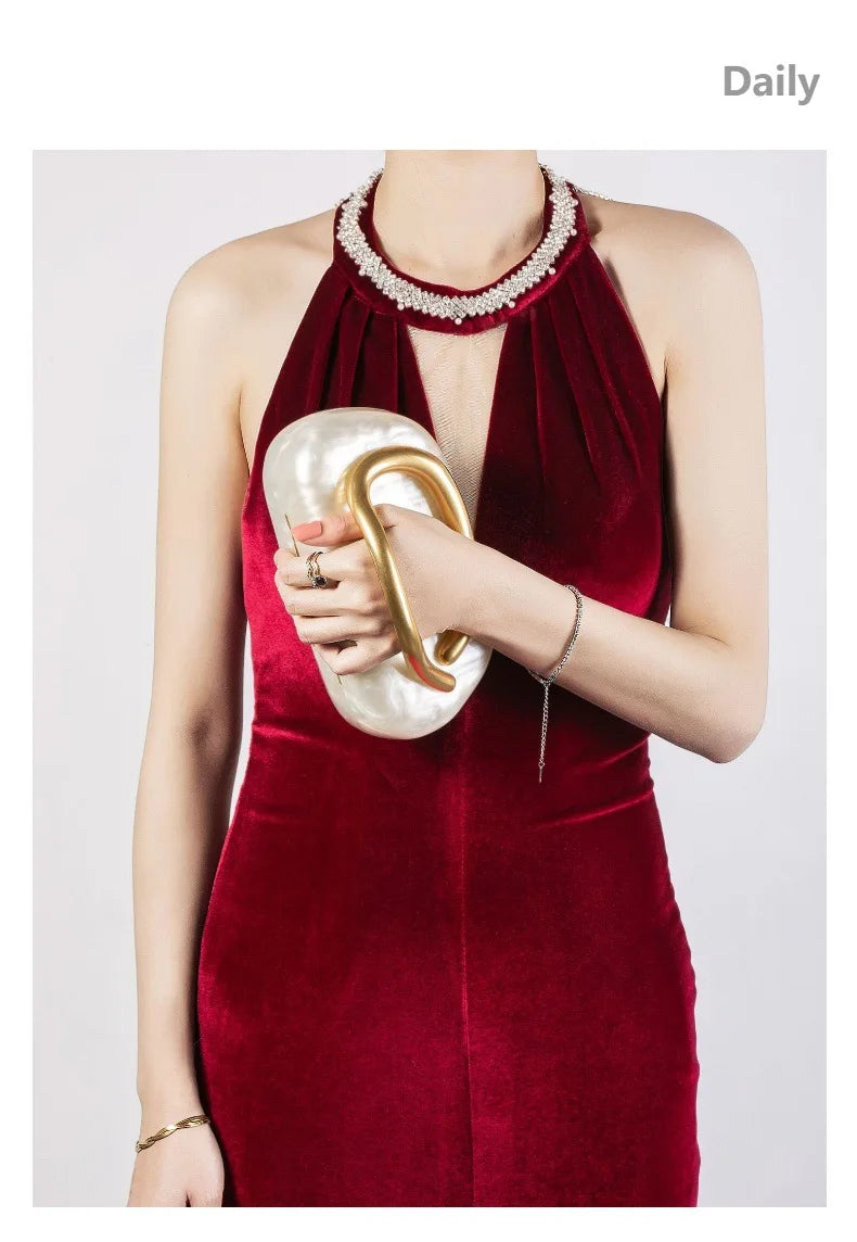 Bolsa de mão feminina com fecho dourado, bolsa de mão para festa de casamento, caixa fofa de metal, bolsa de marca, bolsa feminina para noite