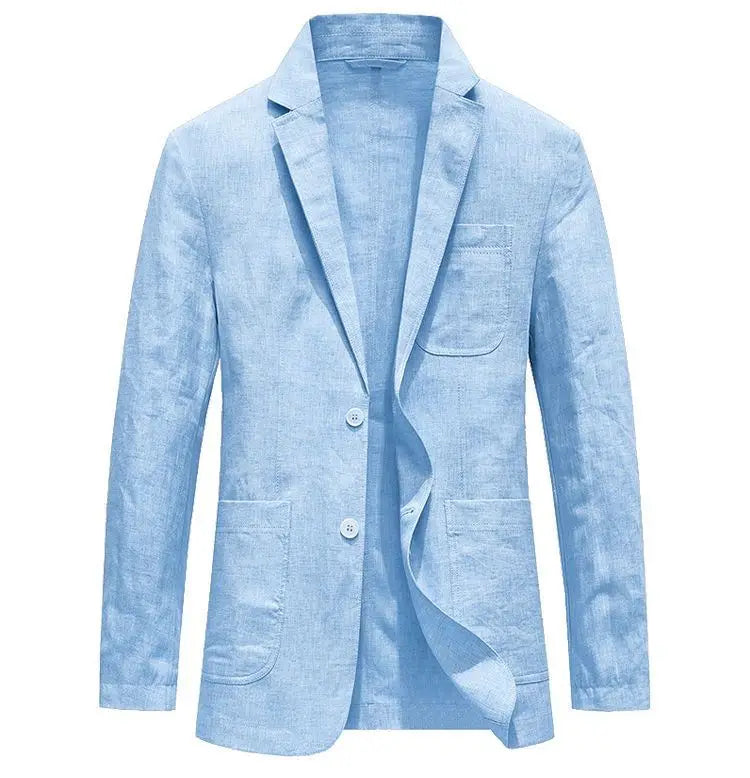 Linen Sun Protection Jacket Blazer - Men's Fashionable Business Casual Versatile and Comfortable Ice Sensation Breathable Blazer