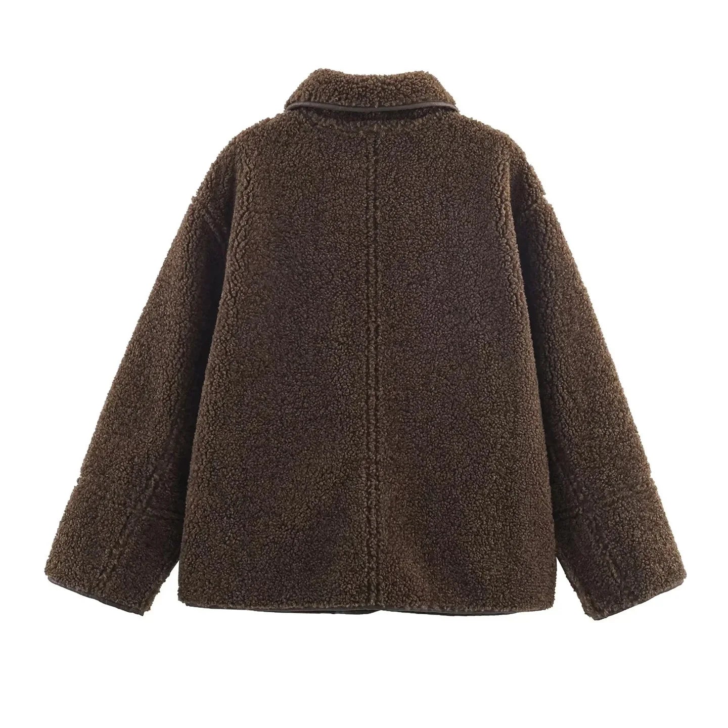Double-Sided Wear Lamb Fur Jacket Women's Autumn Winter Loose Warm Outerwear Fake Leather Coat Standard Style Long Sleeve