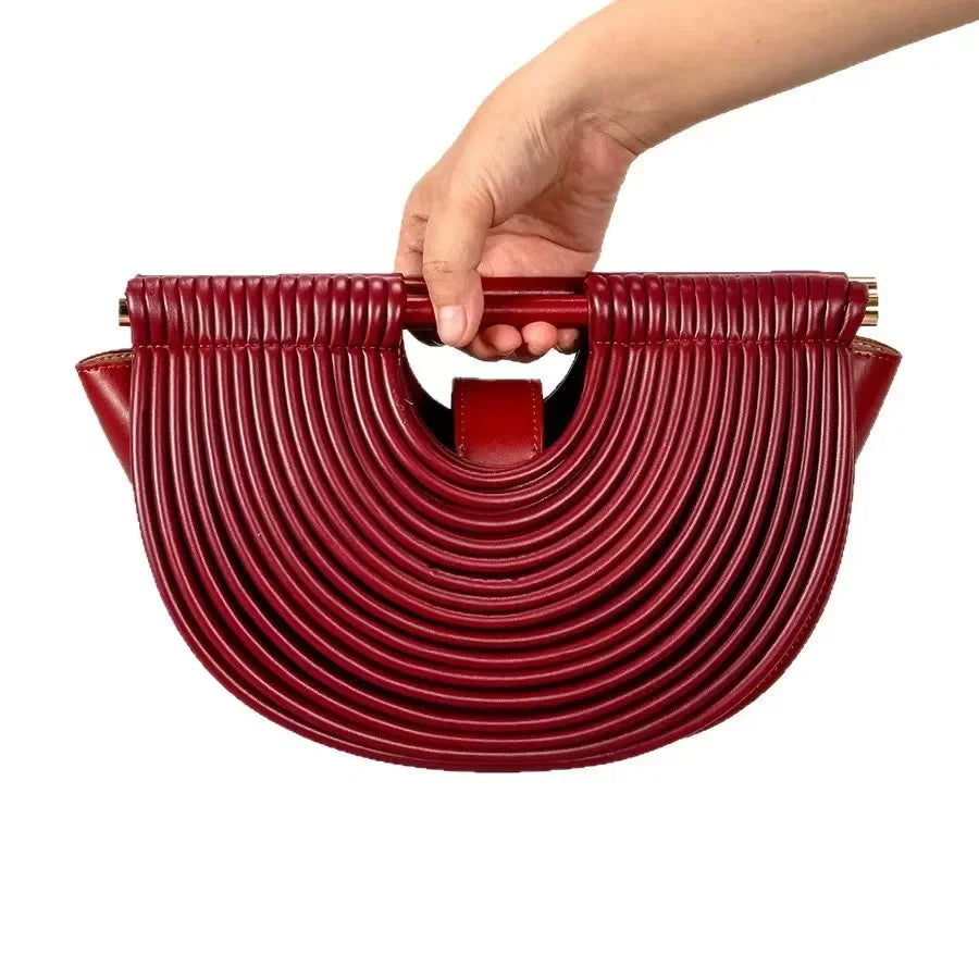 Bolsas para mulheres 2025 novo ouro designer de luxo marca mão tecido macarrão sacos meia redonda puxado hobo prata noite embreagem chique - CRAVO ROSE