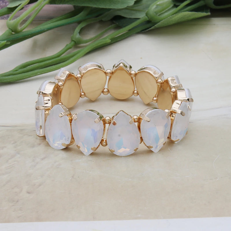 Bohemian Colorful Glass Bracelets For Woman European American Exaggeration Spring Rhinestone Bangle Madera Rhinestone Pulseira