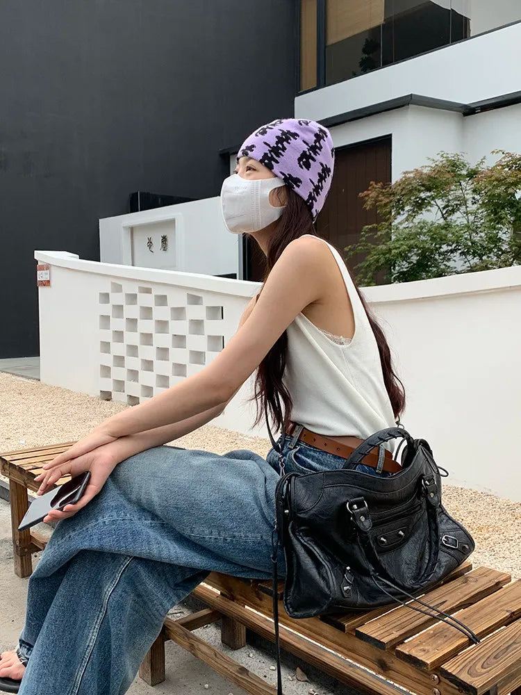 City Motorcycle Shoulder Bag Tote Bag for Women Luxury Designer 2026 Autumn and Winter handbag crossbody Large Capacity