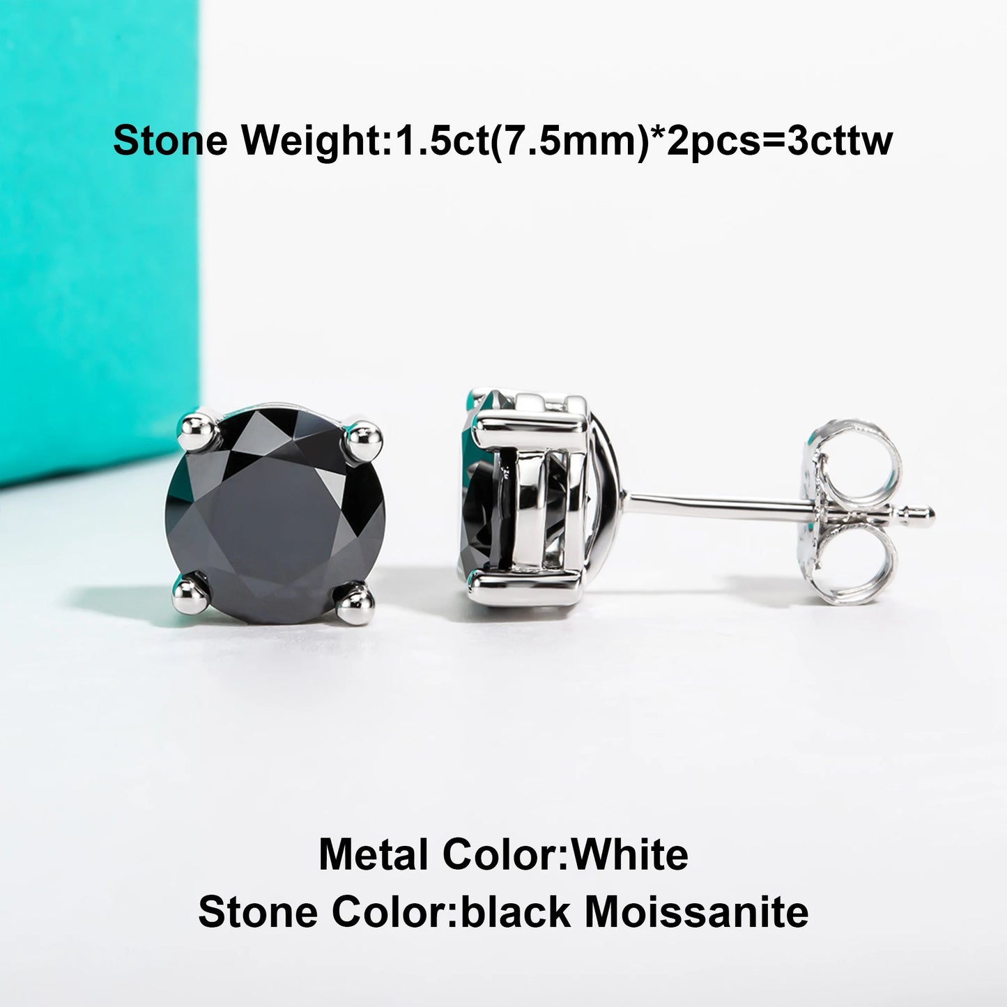 Anujewel 10k ouro 4/3/2/1.6/1/0.6ct moissanite brincos para mulheres real 10k ouro post anti-alergia brincos masculinos jóias - CRAVO ROSE