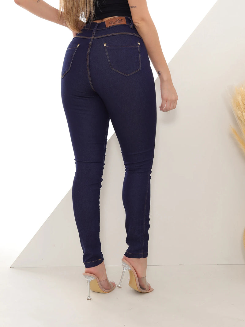 Women's Skinny Dark Jeans Pants with Rhinestones - CRAVO ROSE