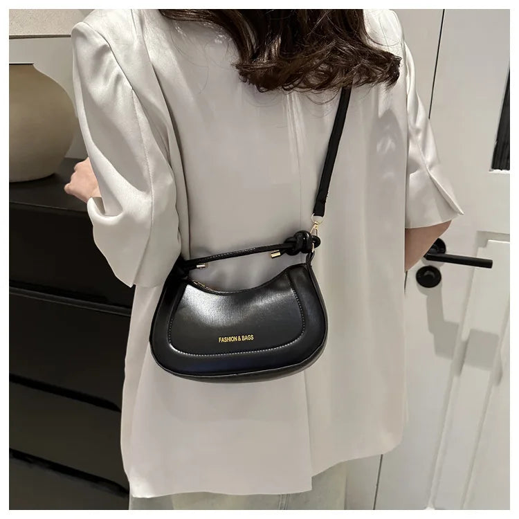 Bolsa de Luxo Francesa para Mulheres – Cor Sólida, Textura Sofisticada e Versátil (Modelo de Ombro)