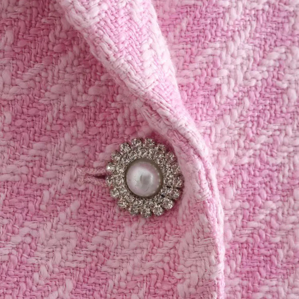 Conjunto de 2 peças de tweed Klacwaya, blazer chique, terno feminino, shorts, terno com shorts para mulheres, ternos femininos