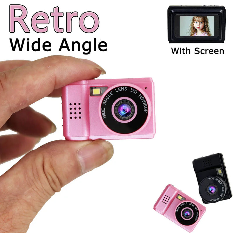 JOZUZE Nova Mini Câmera Retro com Tela Interior Casa Exterior 1080p Esportes Portátil Vintage Muito Pequena Câmera Mini Gravadora de Vídeo