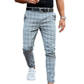 Checkered Pattern Fashion Men Trousers Plaid Loose Autumn Winter Vintage Men's Pants Business Casual Straight Leg Slim Pants