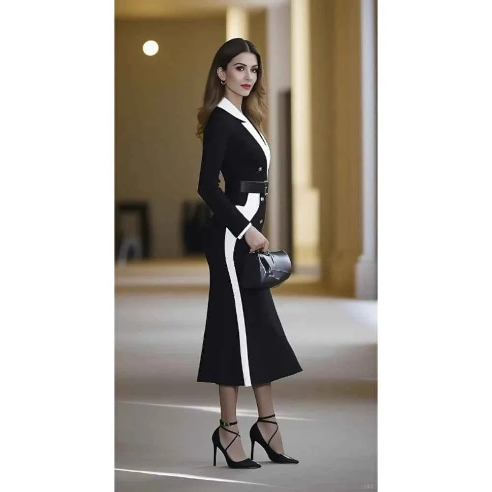 Long Sleeve Bodycon Maxi Dress for Women for Business Meeting Office and Evening Banquet