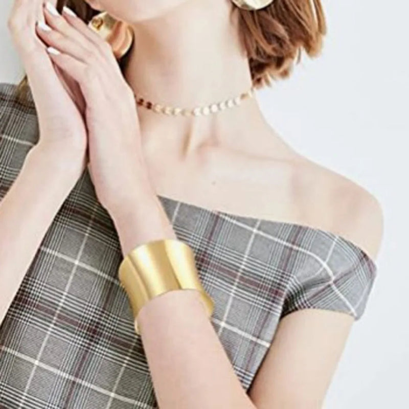 Pulseira de pulseira aberta para mulheres, dourada e prateada, pulseira de pulso para meninas, joias, pulseiras de aço inoxidável, bransoleta