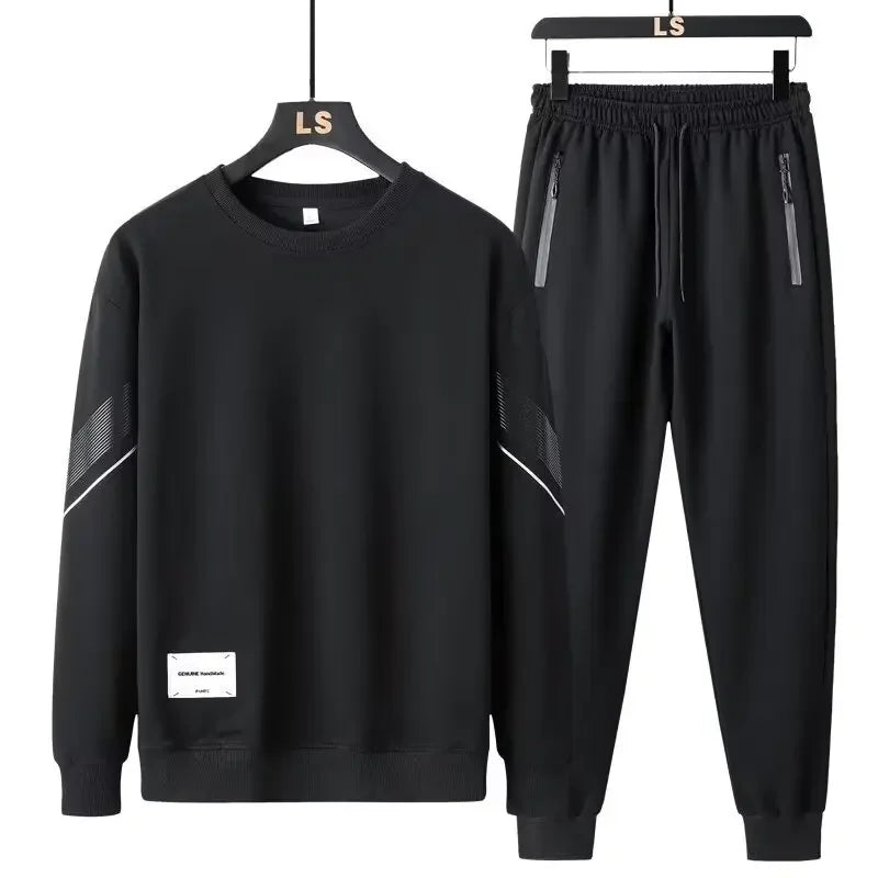 Conjunto de moletom manga comprida, calça e top casual esportivo de 2 peças, coleção de inverno