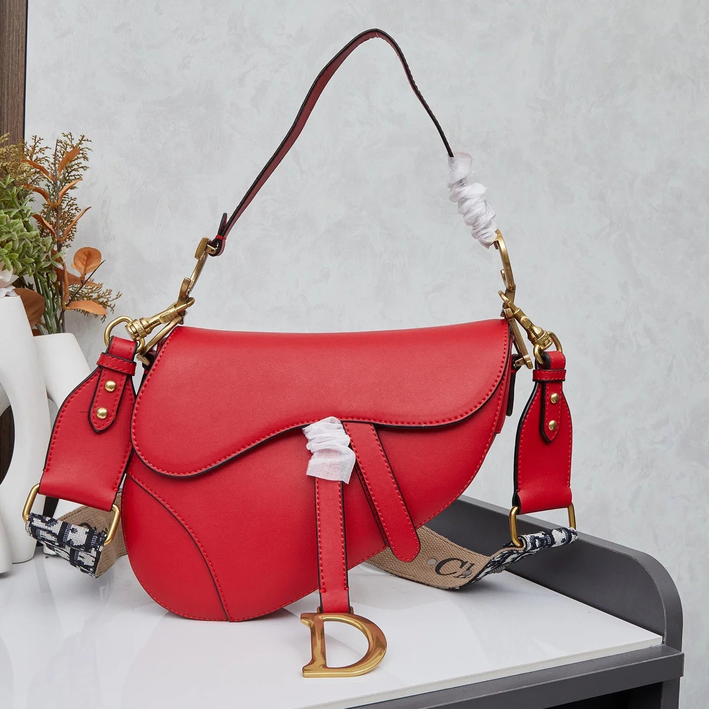 Bolsa crossbody feminina da moda com alça de ombro larga axilas pequena bolsa vintage bolsa de axila material de lona bolsa de sela - CRAVO ROSE