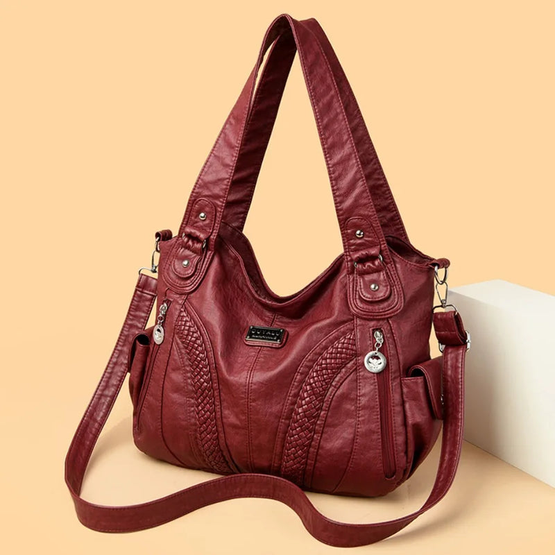 High Quality Soft Leather Large Capacity Women Tote Bags Luxury Shoulder Crossbody Bag for Women 2024 Female Handbags Purse Sac