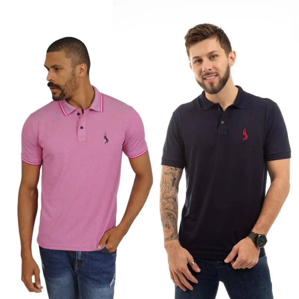 Kit 2 Shirt Men's Polo Shirt Casual Modern straight Style