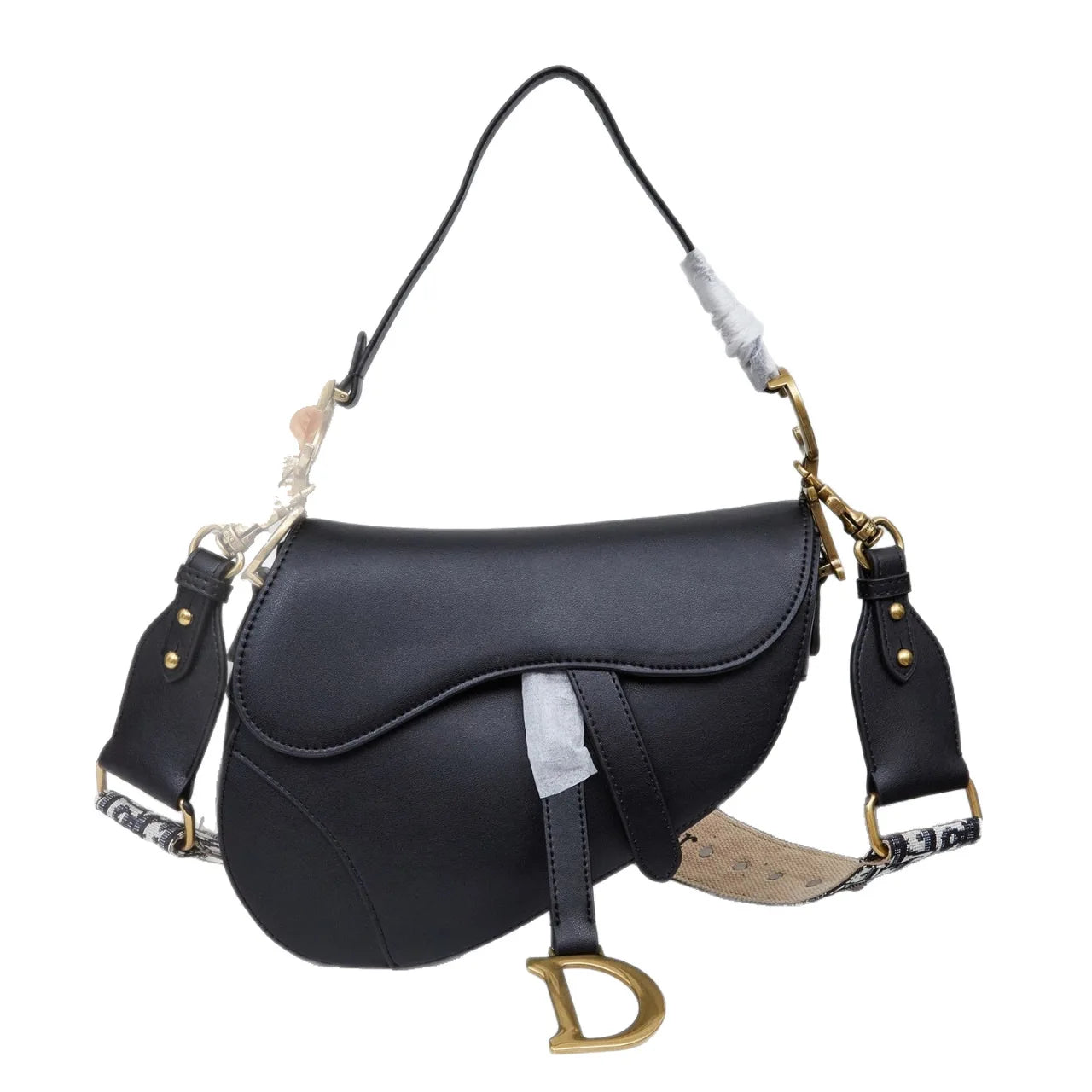 Bolsa crossbody feminina da moda com alça de ombro larga axilas pequena bolsa vintage bolsa de axila material de lona bolsa de sela - CRAVO ROSE