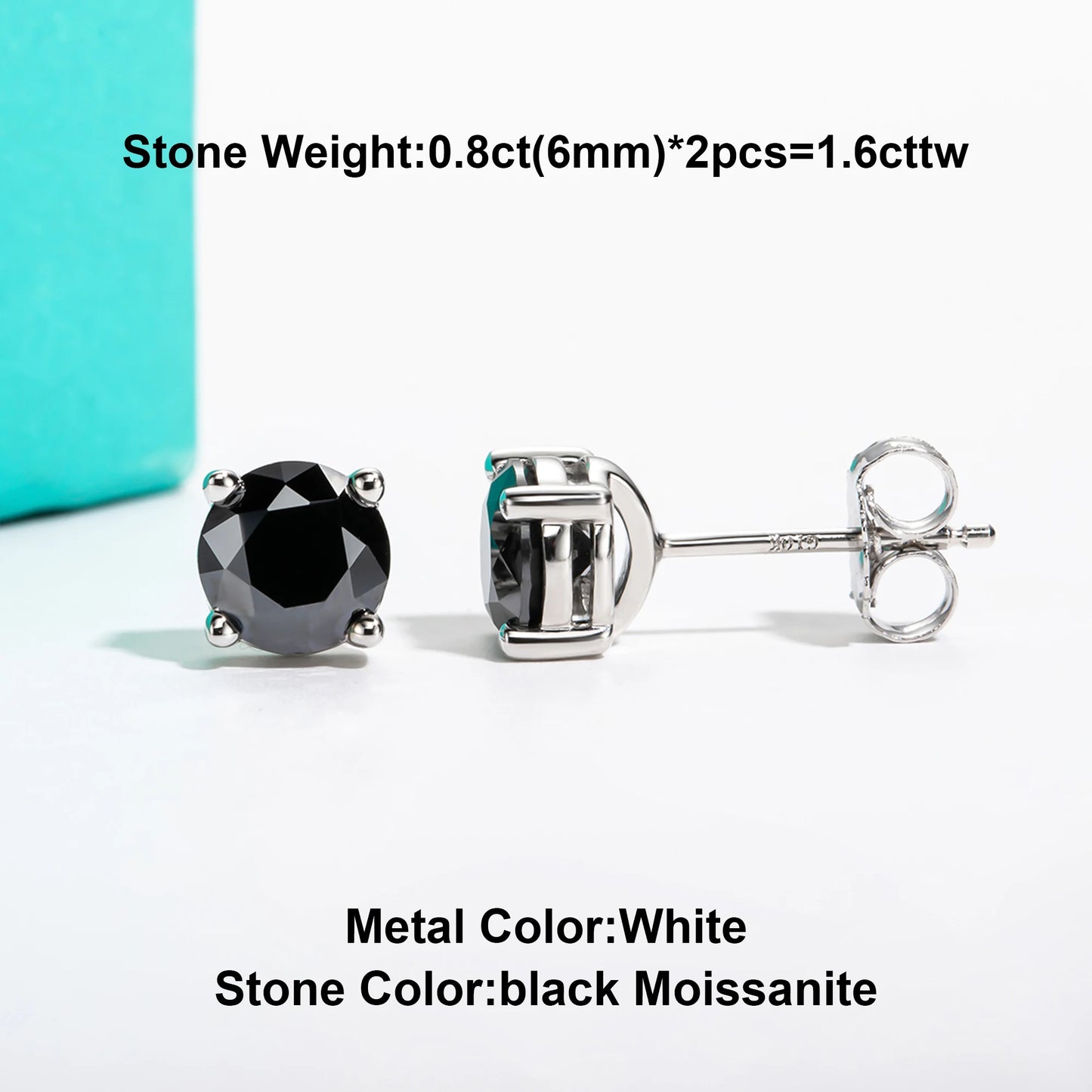 Anujewel 10k ouro 4/3/2/1.6/1/0.6ct moissanite brincos para mulheres real 10k ouro post anti-alergia brincos masculinos jóias - CRAVO ROSE