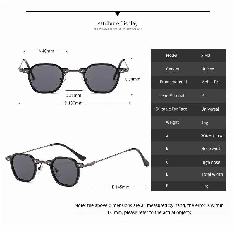 Small Square Sunglasses Riding Driving Sun Glasses Women Men Brand Designer Metal Frame Eyewear Shades Oculos De Sol UV400 - CRAVO ROSE