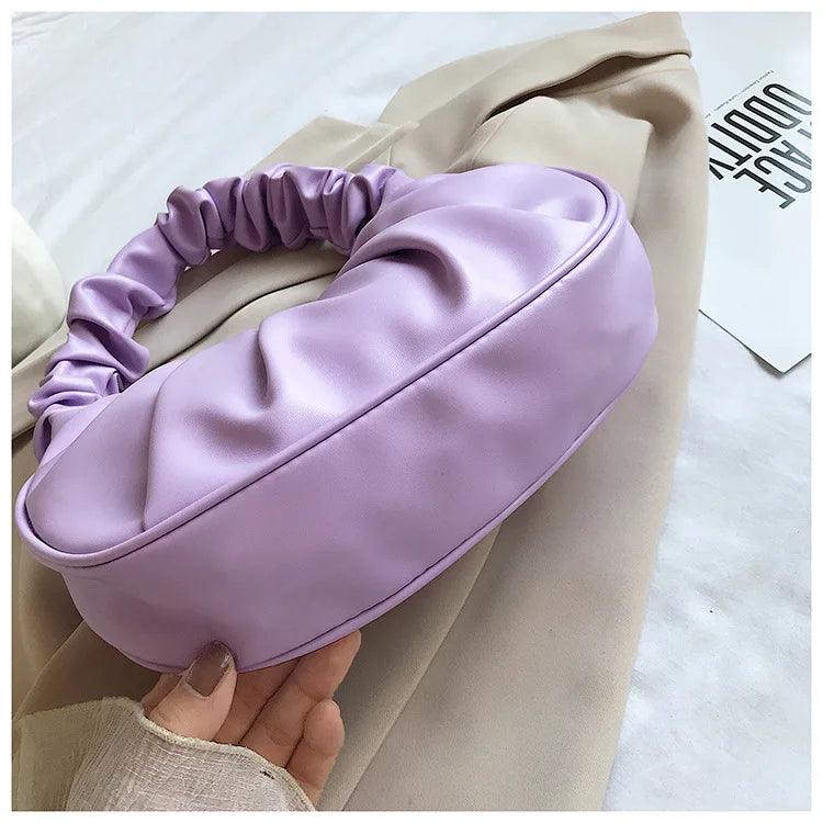 Fashion Pleated Cloud Handlebags Womens Soft PU Bags Leisure Armpit Bag Shopping Shoulder Tote Underarm Handbag Female Hand Bags - CRAVO ROSE