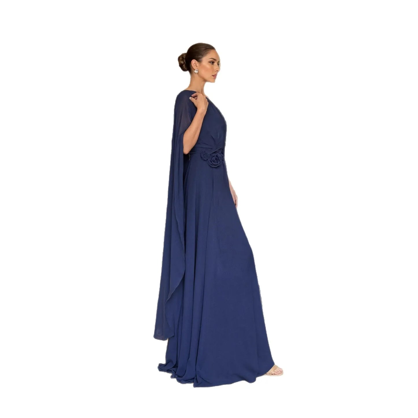 New Slant Shoulder Chiffon Party Dress Women's Loose Big Skirt Dress Summer High Waist Polyester Fiber Sleeveless