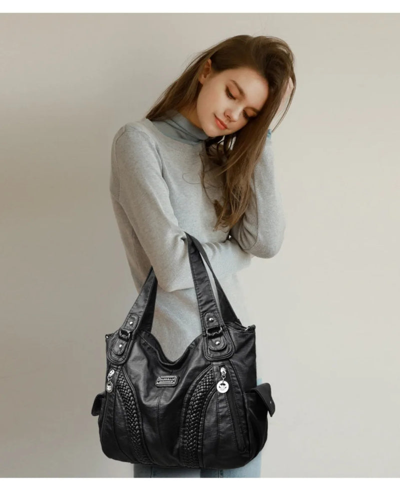 High Quality Soft Leather Large Capacity Women Tote Bags Luxury Shoulder Crossbody Bag for Women 2024 Female Handbags Purse Sac