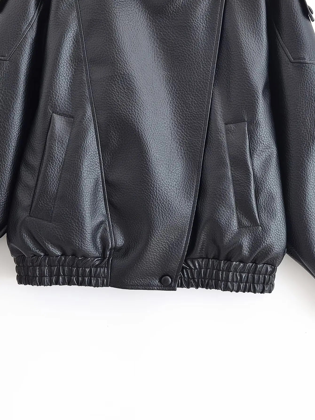 HH Women Autumn Elegant Street Style Coats Woman Asymmetric Button Pocket Long Sleeves Black Loose Zipper Slim Jackets
