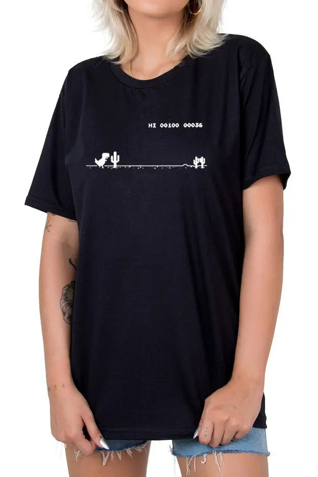 Game Dinosaur Google Goal C/Elastano-Unisex T-Shirt