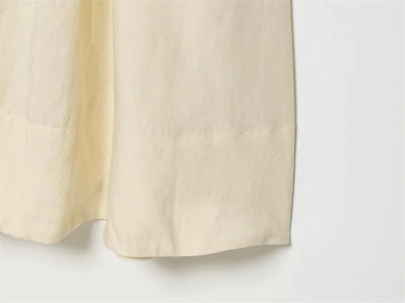 Women's Dress 2026 Summer New Beige Long-Sleeve Loose Tie-Decorated Long Dress Elegant and Graceful Beach Vacation