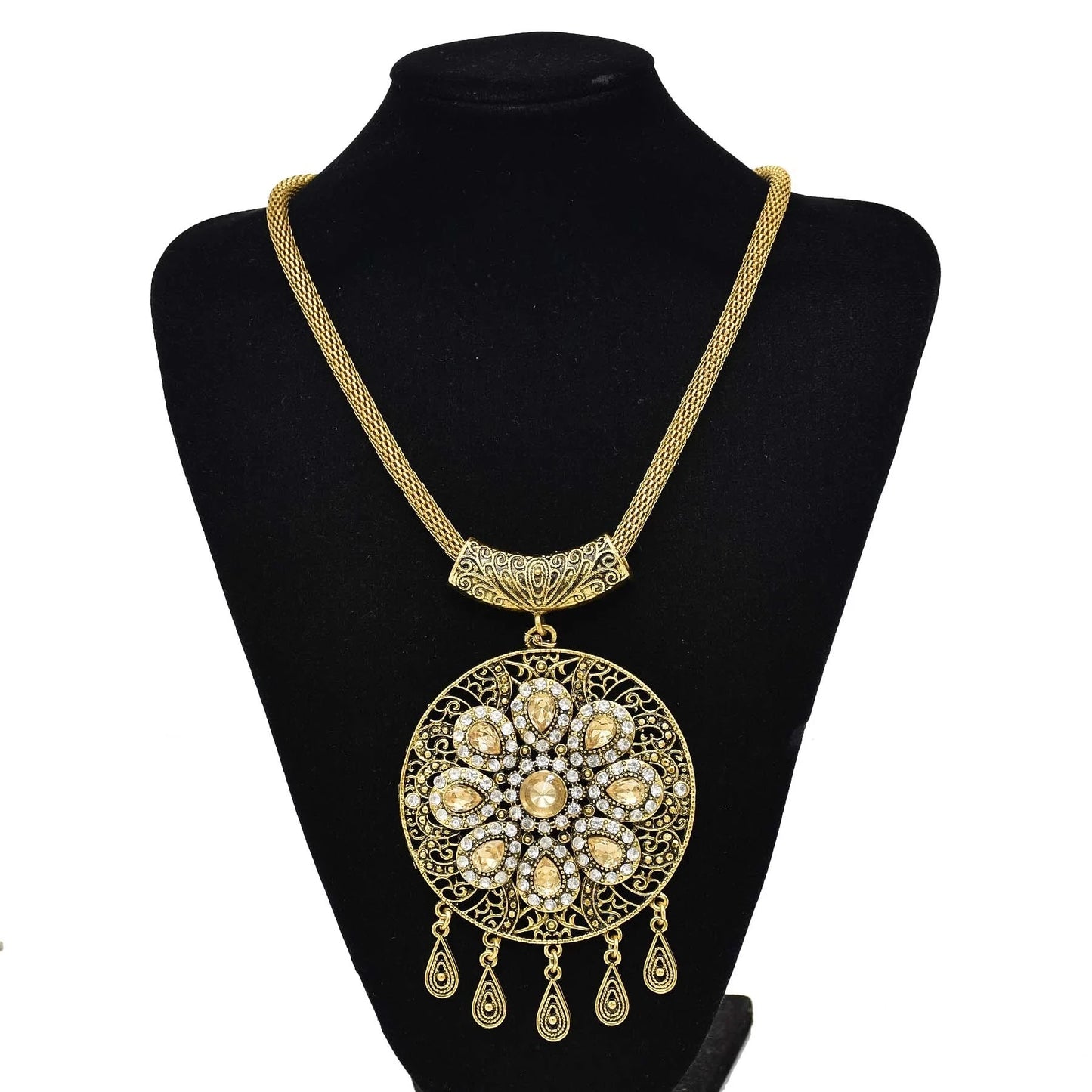 Gypsy Boehmian Hippie Collar Necklaces for Women Big Chunky Tibetan Silver Metal Necklace Festival Turkish Party Jewelry Gift