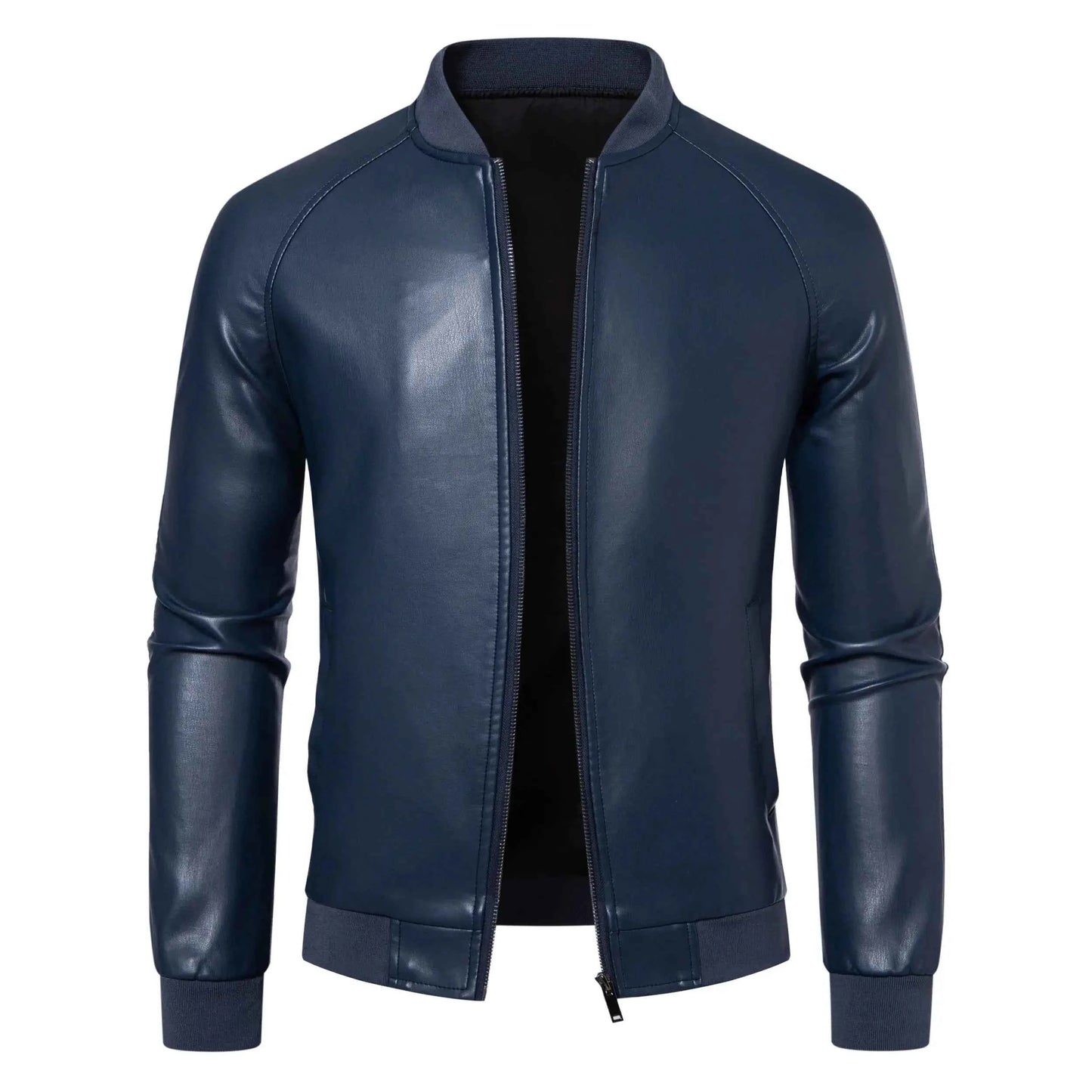 LIBIELIY TRAF Stylish Men's Leather Outerwear Slim Fit Durable Zipper High - Quality Leather Perfect For Elevating Your Look Com