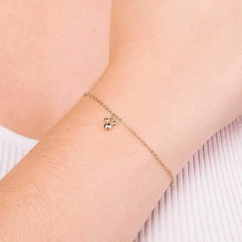BRACELET FORMED BY CURRENT CADED ELO LAMINATED WIRE 0,35 MM, COMPOSED BY PENDENT MICKEY FORMED BY MIDDLE SPHERE 552126
