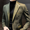 Jaqueta masculina de abotoamento único, nova, vintage, de grife de luxo, roupas de primavera de alta qualidade, ternos e blazers masculinos
