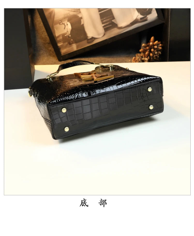 2025 new all-match alligator print atmosphere middle-aged women bag large capacity Tote bag