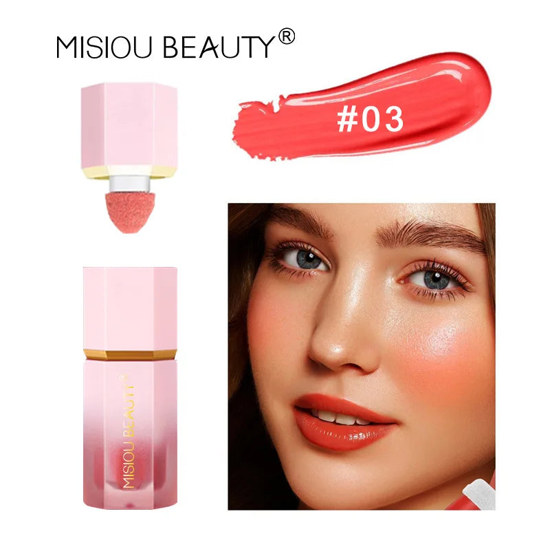 Blush líquido fosco em bastão, blush em creme de cor duradoura e fácil de usar para lábios e bochechas, corretivo à prova d'água e gloss labial.