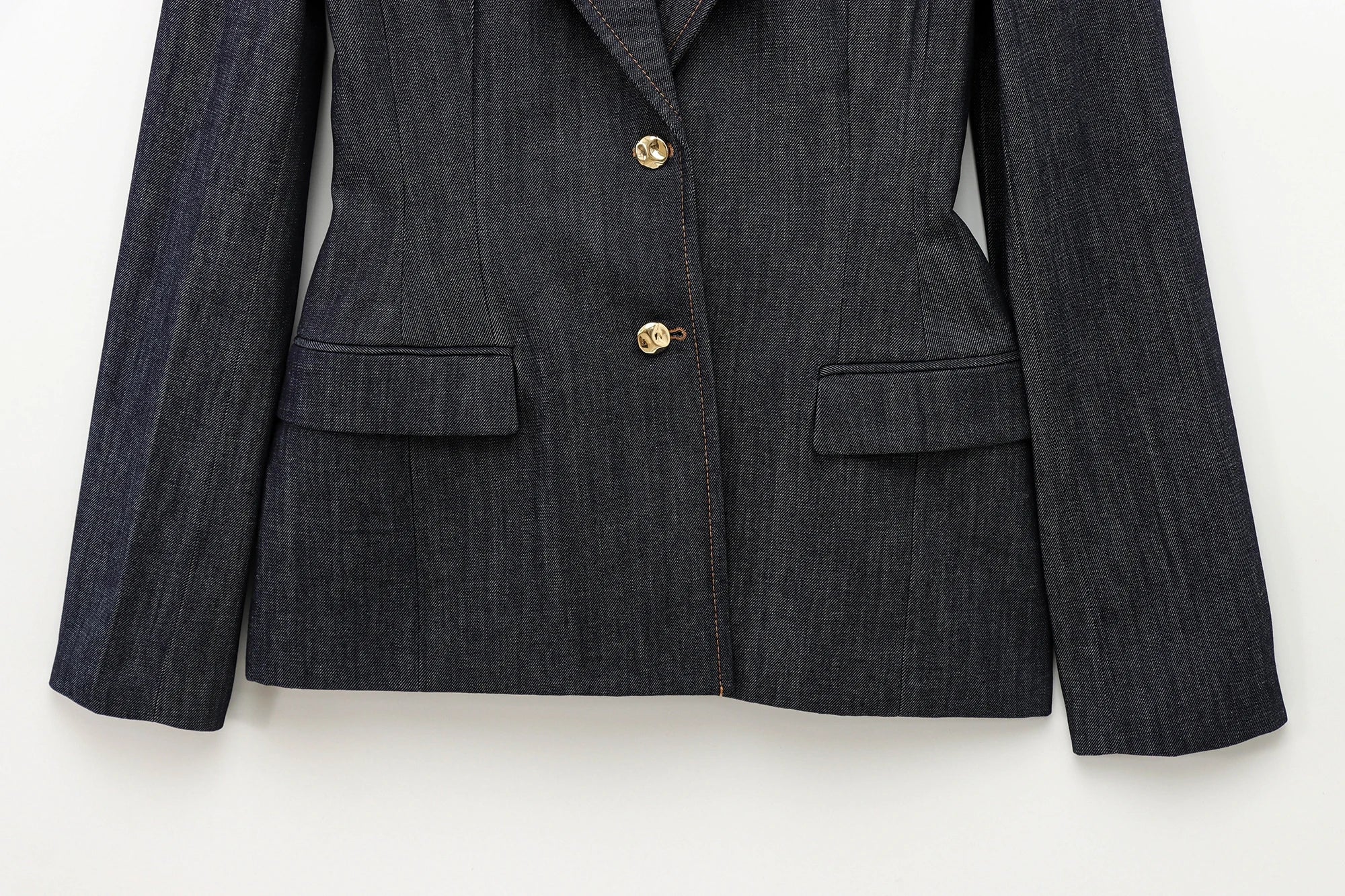 TRAFZA 2025 Conjunto de Blazer e Calça Jeans , Casaco Slim com Gola Redonda + Corpete com Decote em V + Jeans Feminino Vintage de Perna Larga